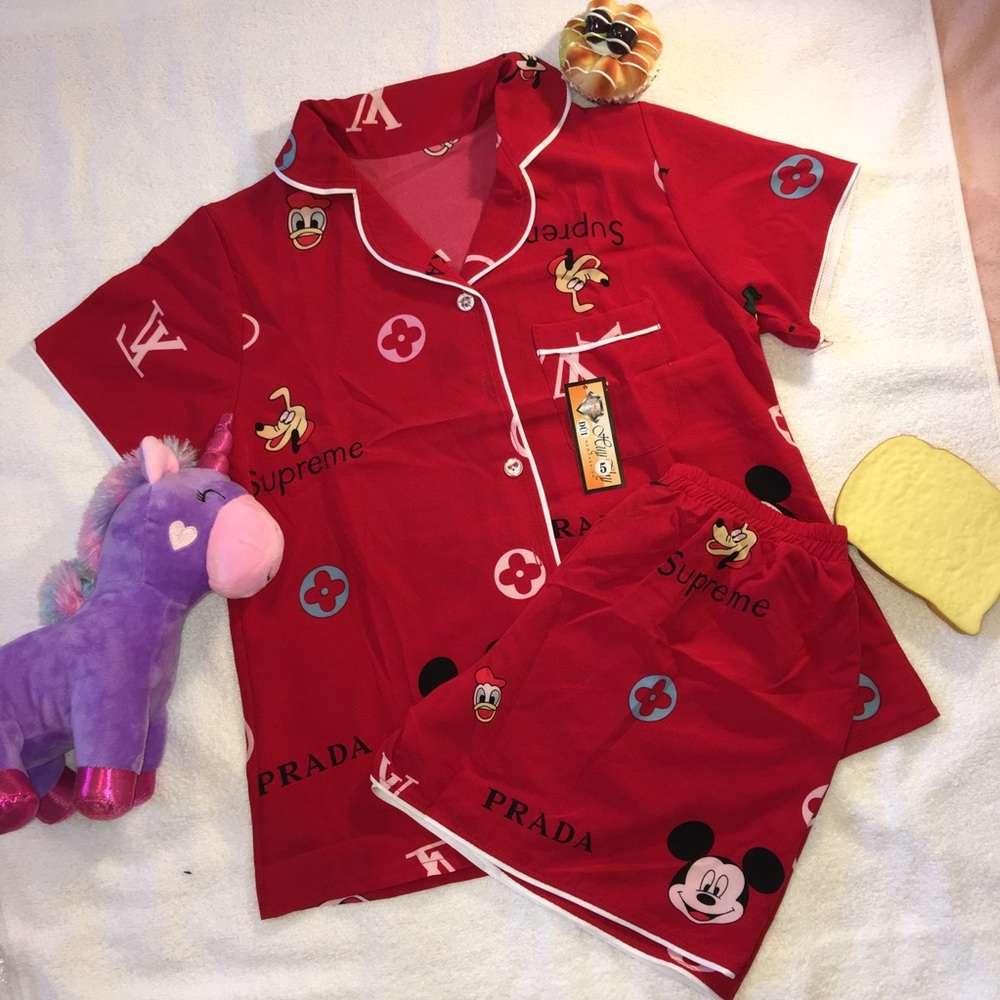 Cartoon Printed Pajamas Set - Picture 2 of 4